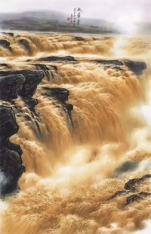 王世利——黄河壶口绘画创作第一人,气势磅礴,墨韵淋漓|山水画|中国画