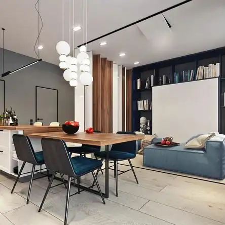 小户型客厅餐厅共用二合一效果图