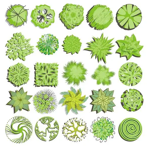 精美树木平面装饰矢量素材