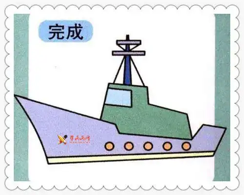 画军舰3图片学习简笔画少儿图库中国儿童资源网军舰简笔画儿童画绘画