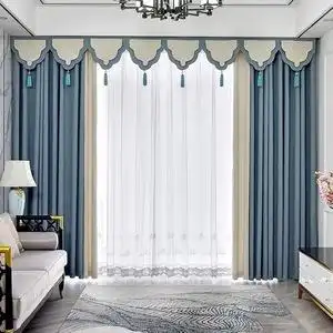 窗帘帘头新中式简约现代轻奢帘头平幔自粘帘头定制眉头窗幔金宫主