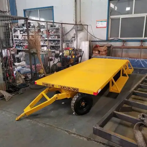 定制带防雨棚牵引式平板车叉车牵引式拖车工厂物料转运工具车