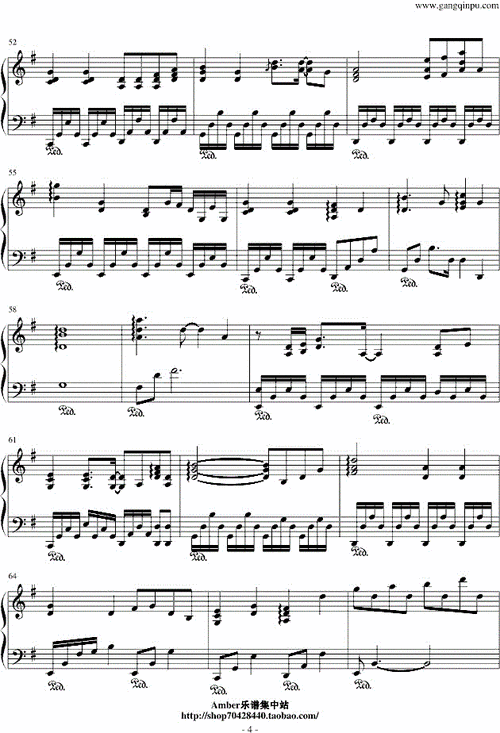 空白格 钢琴伴奏谱