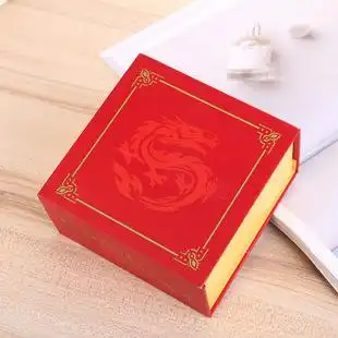 新款红色翻盖彩印烫金礼盒 高密度铜板纸裱手工工艺品包装盒