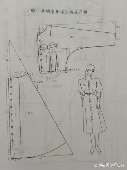 连肩袖连衣裙裁剪图分享1-32