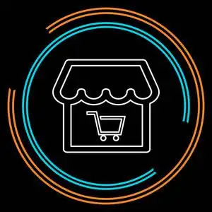 网店图在线商店图标. 标志元素插图. 电子商务收藏的网店符号设计.