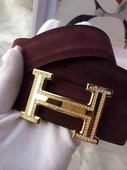 爱马仕法国鹿茸皮带纯手工镶钻爱马仕h皮带价格