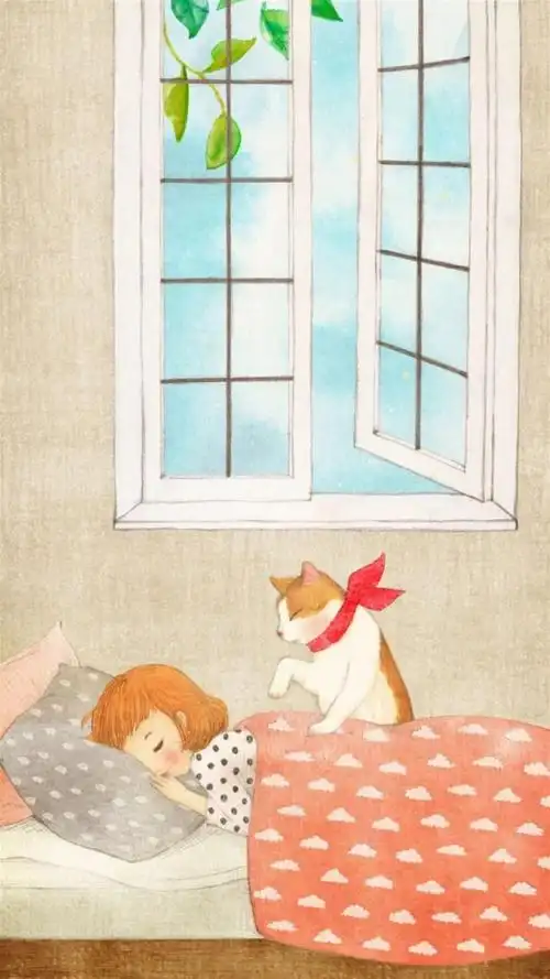 有猫人生治愈系童趣插画