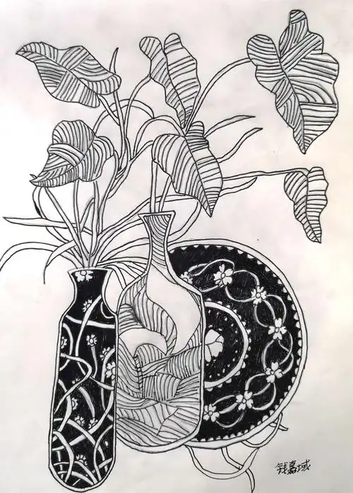 初二三班期中美术作品展