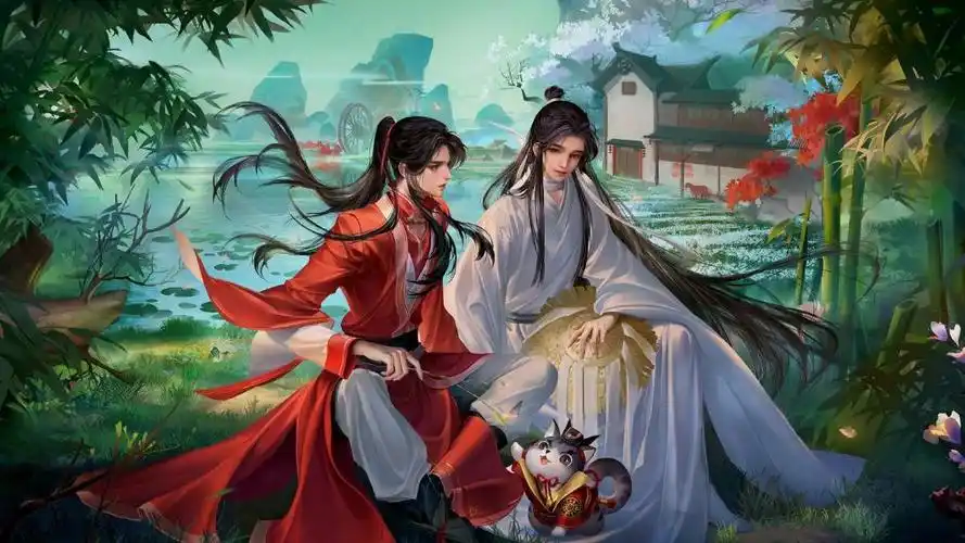 暧昧的花城和谢怜,高清壁纸图片,动漫人物-回车桌面