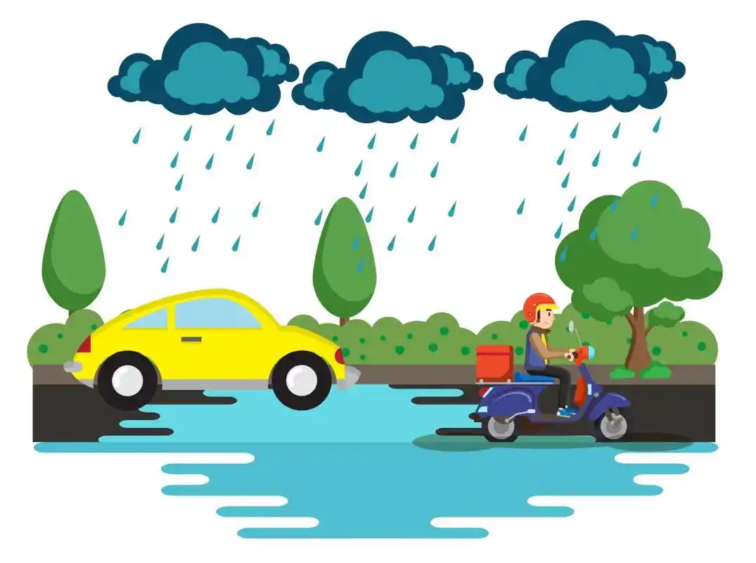 远离大树和高压线路,变压器等电力设施,避开有可能的高处坠落物;雷雨