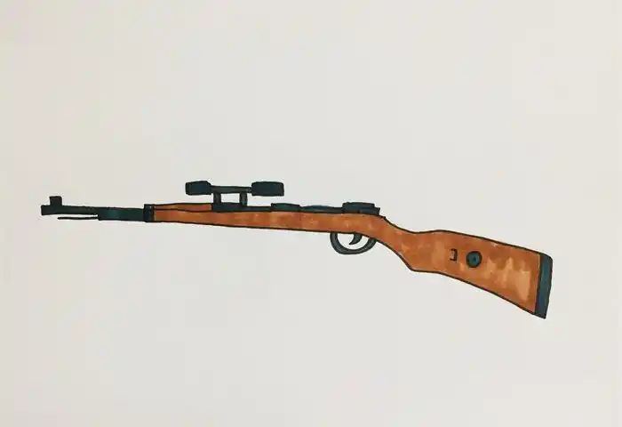 和平精英98k简笔画怎么画