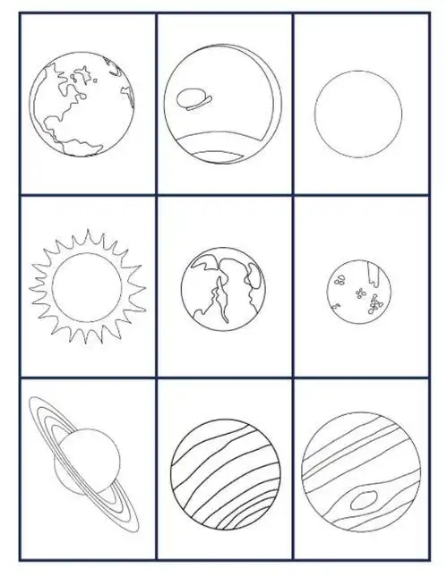 八大行星简笔画 八大行星简笔画加颜色