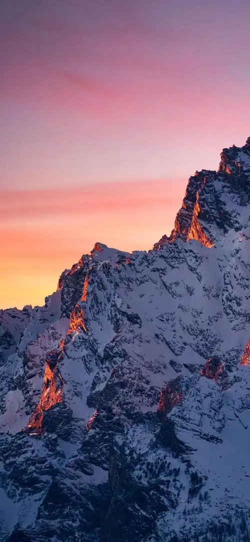 唯美晚霞雪山风光图片,高清图片 - ipad壁纸