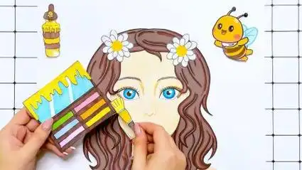 公主换装:用小蜜蜂化妆品为小公主装扮吧