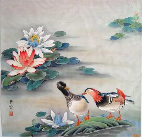 李长贤-鸳鸯5-淘宝-名人字画-中国书画服务中心,中国书画销售中心,中