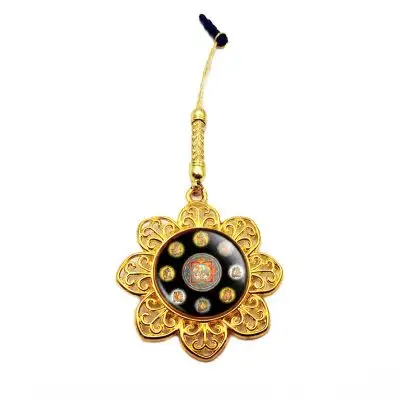 八路财神咒轮黄财神佛像苹果手机链挂饰防尘塞 招财旺财挂件结缘