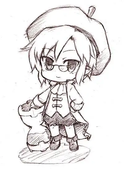 分享一组q版人体线稿素材