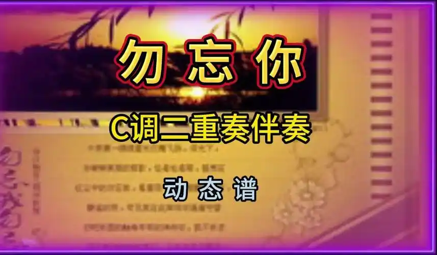 葫芦丝《勿忘你》c调二重奏伴奏 动态谱