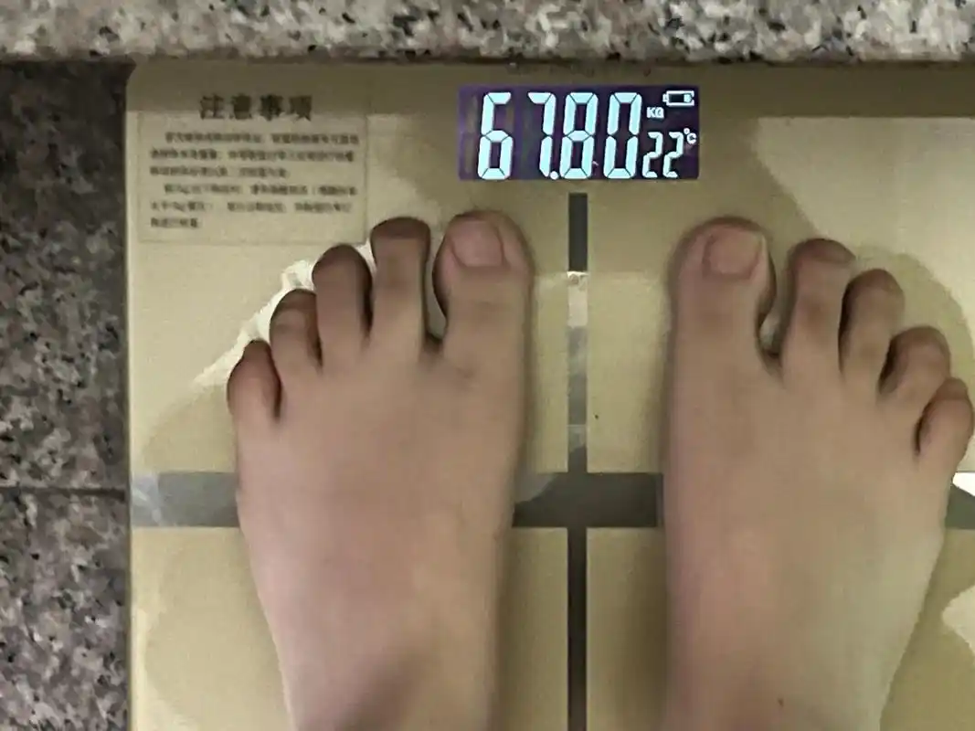 挑战从135斤瘦到120斤.d6 初始体重:67.50kg 今日体重:67.
