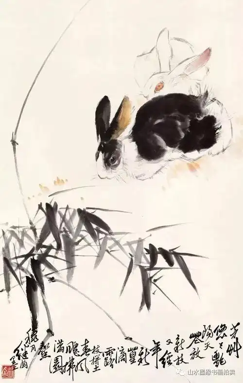 传神妙手画家刘继卣画兔!