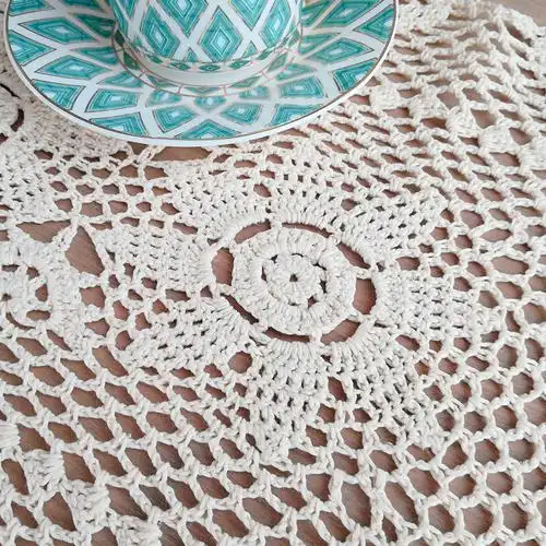 复古文艺田园北欧手工钩针钩花餐桌桌旗餐咖啡桌旗