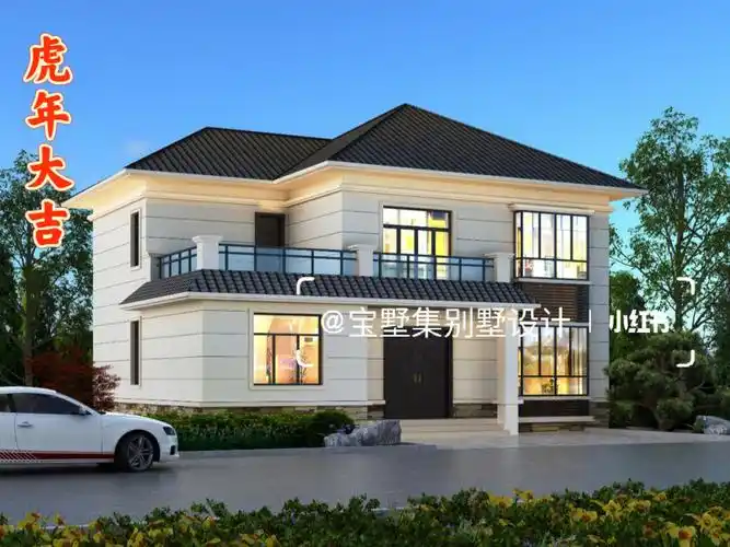 125平二层小户型欧式自建别墅设计宝墅集