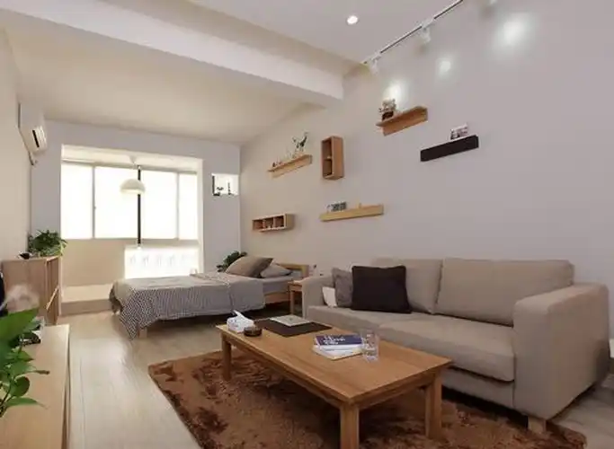 现代简约二居室48平米3万-新工社区装修案例-杭州房天下家居装修网