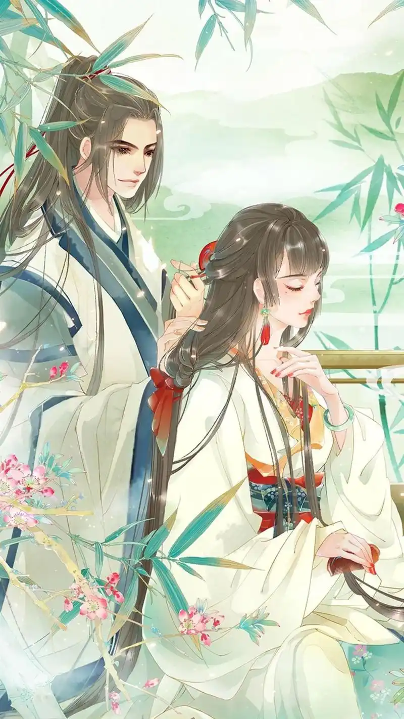 意境唯美的古风情侣插画,得成比目何辞死,愿作鸳鸯不羡仙