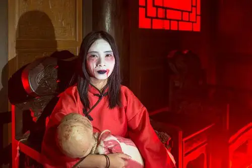 鬼新娘的眼睛流着血泪像是在哭诉着一段孽缘,细心观看这些女鬼情缘