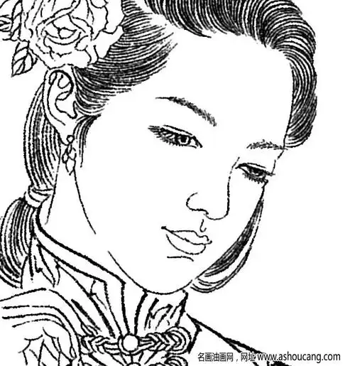 古代女子白描图片25高清下载