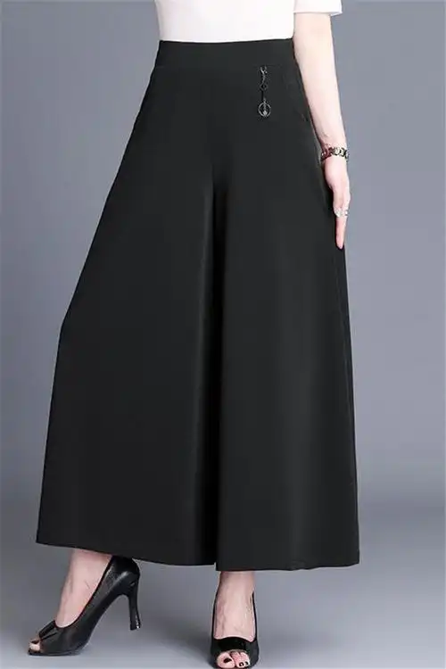 中老年妈妈装春夏长裤时尚阔腿裤宽松扇子长裤哈伦系列大摆裤