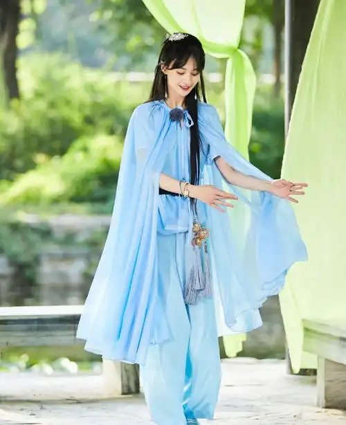 郑爽蓝色古装造型写真图片[6/6]_明星_美桌网