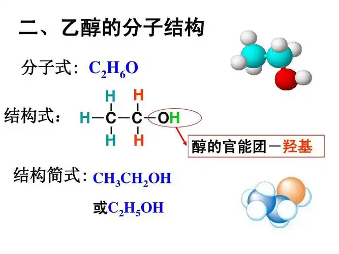 高中教育 理化生 高一理化生 乙醇课件上课用ppt 二,乙醇的分子结构