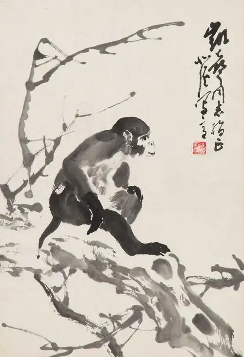 水墨猴