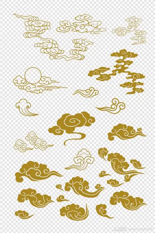 传统中国风简约祥云装饰免扣元素模板下载-编号2250595-众图网