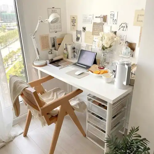 电脑桌台式家用白色书桌简约办公桌学生学习女孩卧室小型简易桌子