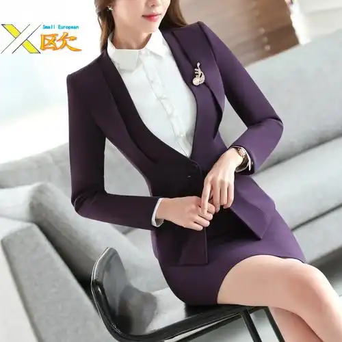 秋冬款职业女装套装长袖修身气质美容师工作服女士面试装商务正装_7折