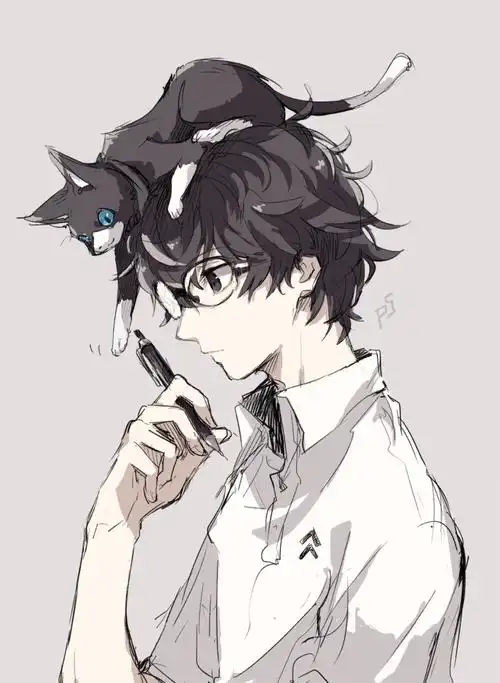 插画猫男头动漫