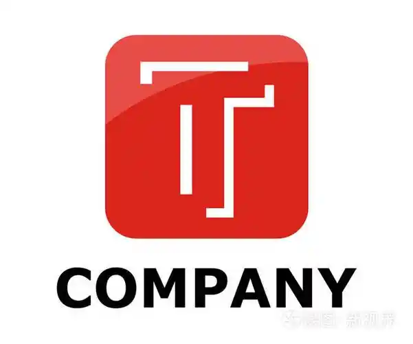 红色标志符号轮廓线字母在方形盒式字母 t 初始业务徽标设计理念插图