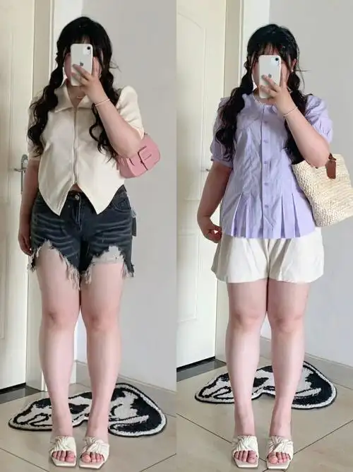 150斤girl夏季露腿短裤穿搭分享