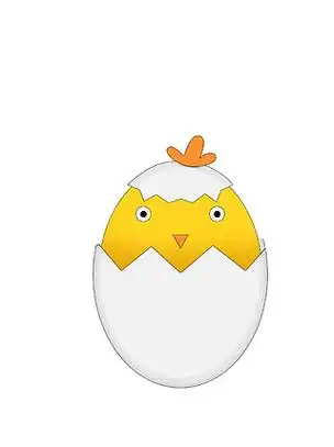 手绘呆萌可爱的小鸡蛋壳