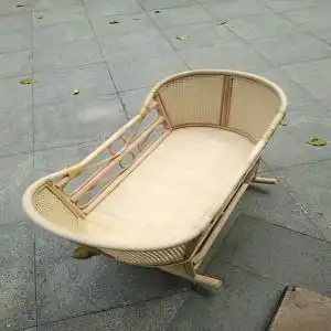 竹藤编婴儿床实木摇篮床老式摇窝便携式宝宝摇摇床婴儿小摇蒌睡篮