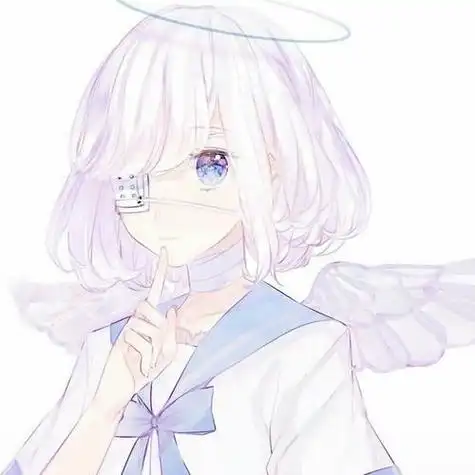 清纯的天使小姐姐眼罩天使这种卡哇伊又小清新的风格当头像真是再适合