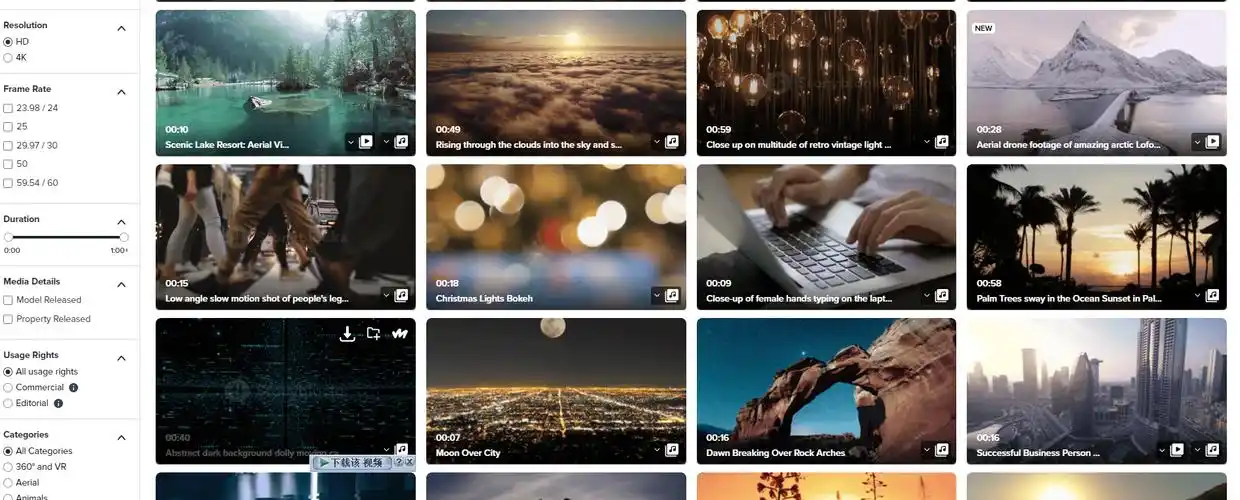 2,storyblocks这里提供了丰富的免费高清视频素材,包括4k素材.