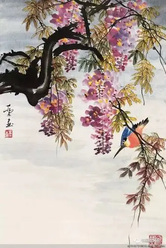 【转载】三位花鸟大师画紫藤,难分高下!