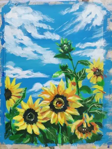 水粉画向日葵步骤