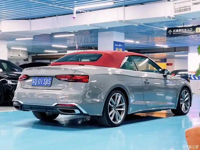 转让21年奥迪a5敞篷水泥灰配红顶全车原版原漆0理赔