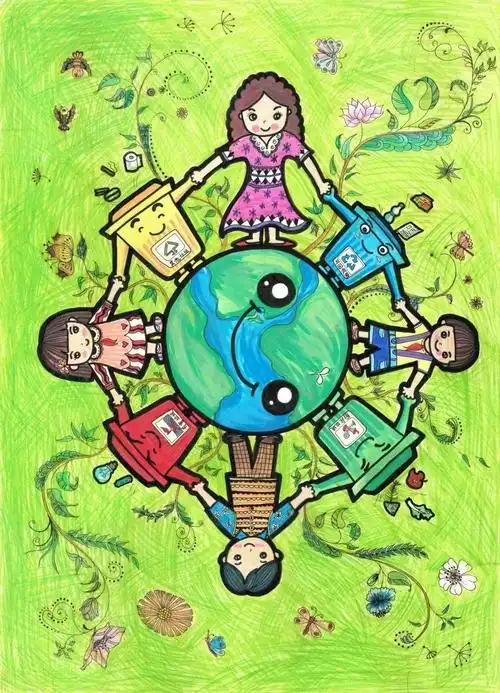 绿色暑期环保小卫士分类我做主