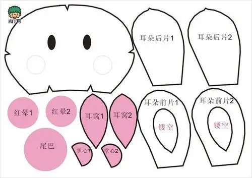 兔年diy可爱的布艺小兔子娃娃,有1比1纸样哦